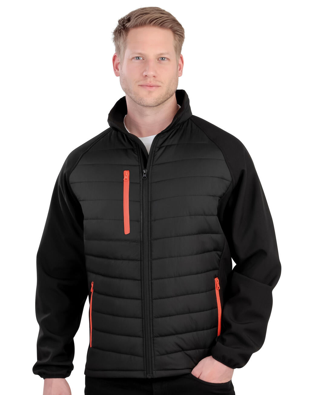 Zwarte Kompas Gewatteerde Softshell - 08433