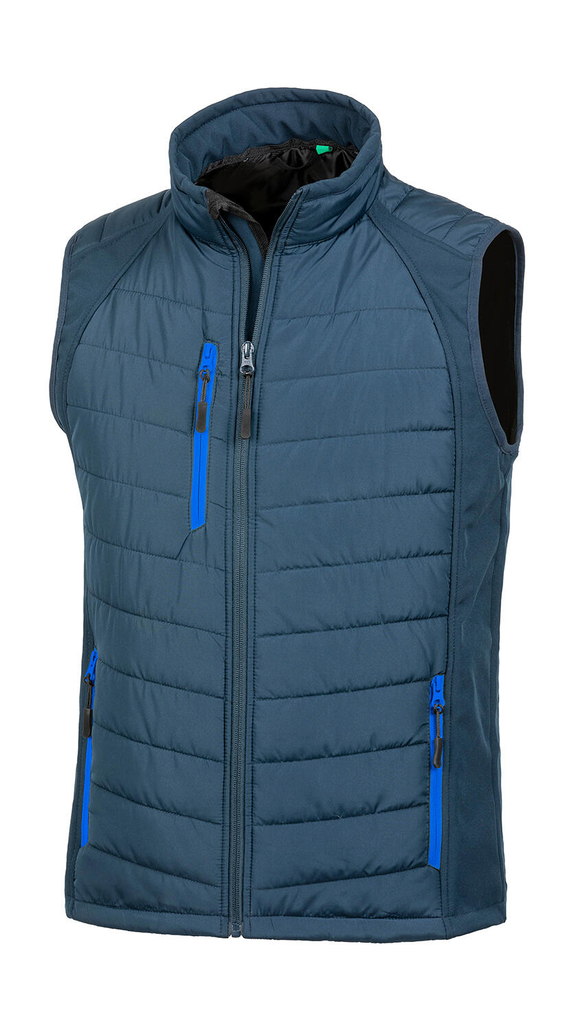 Zwarte Compass Gewatteerde Softshell Bodywarmer - 08533