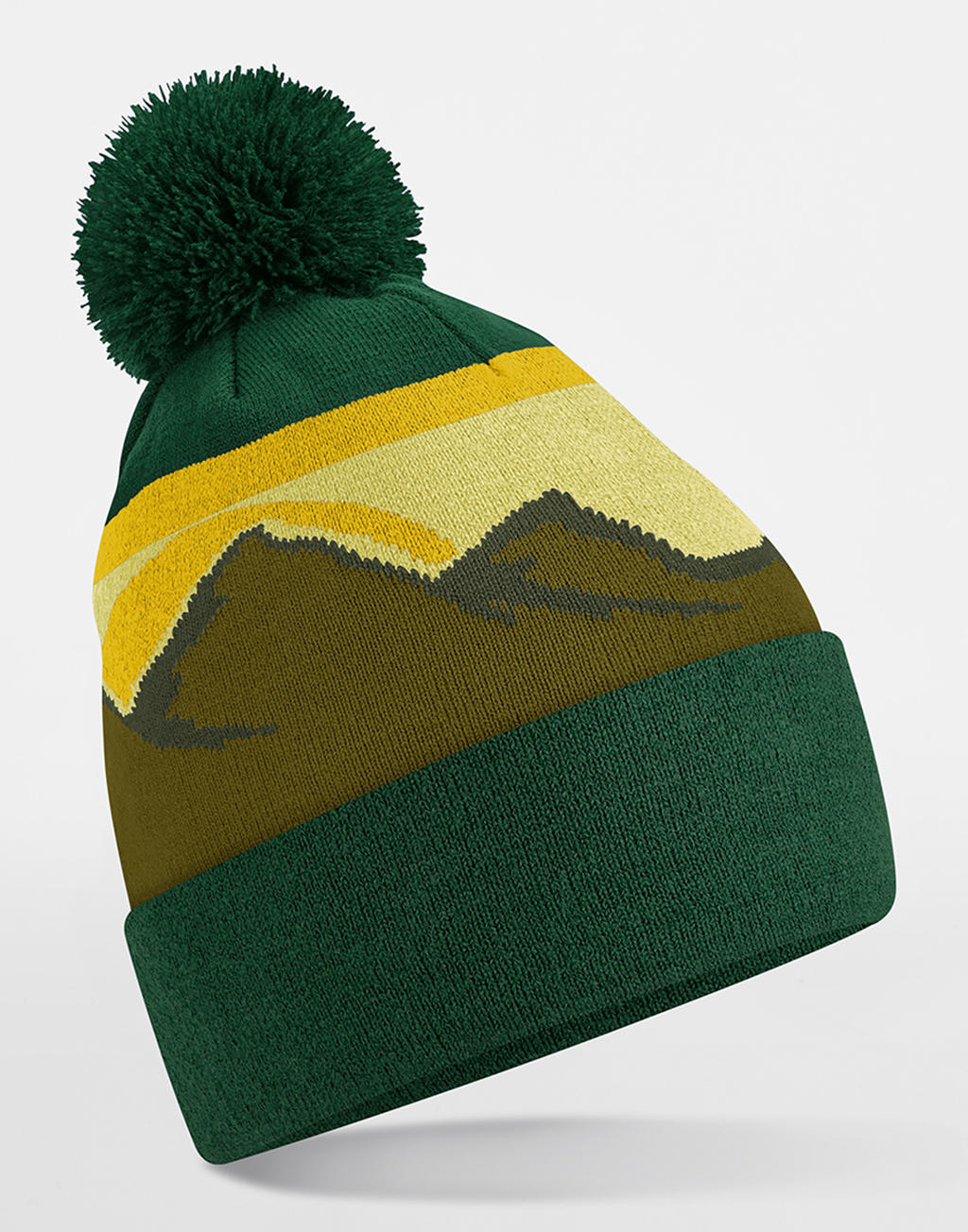 Mountain Peaks Recycled Pom Pom Beanie – Fleece Lined | B395R