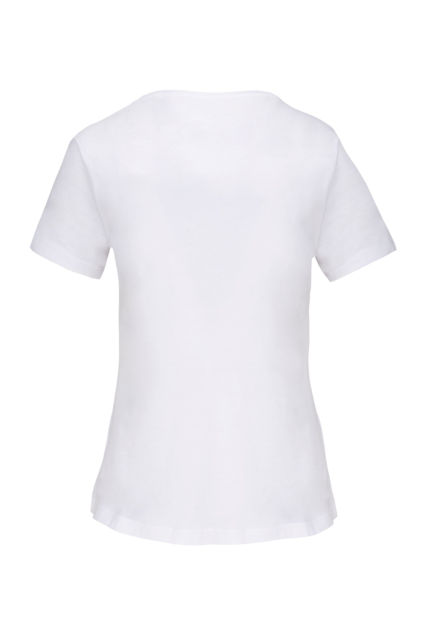Dames T-shirt met Korte Mouwen van Biologisch Katoen met Ruwe Rand Halslijn - 110 g/m² - K399