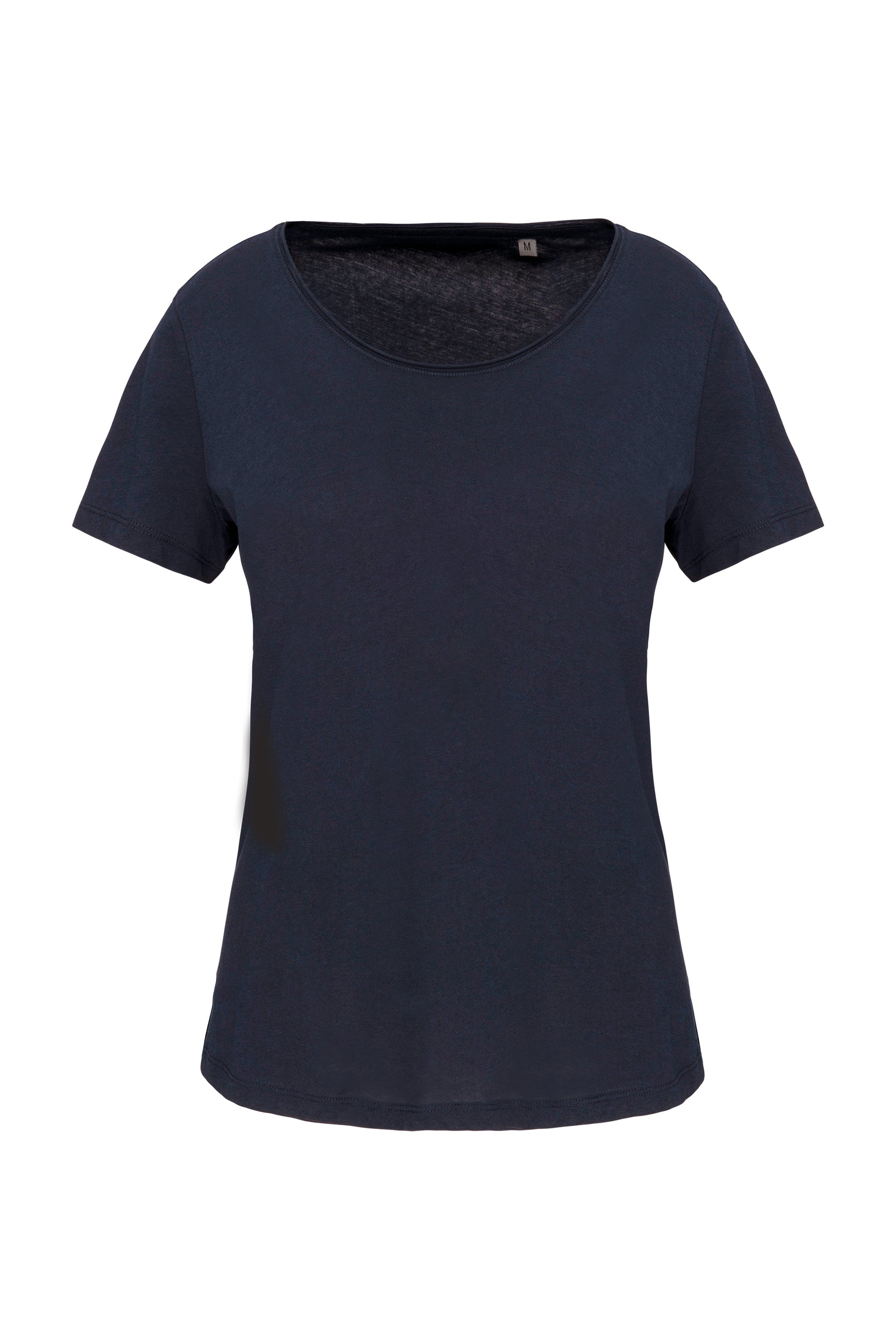 Dames T-shirt met Korte Mouwen van Biologisch Katoen met Ruwe Rand Halslijn - 110 g/m² - K399