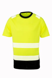 Warnschutz-Sicherheits-T-Shirt aus recyceltem Polyester mit Reflexbesatz | R502X