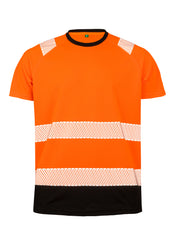Warnschutz-Sicherheits-T-Shirt aus recyceltem Polyester mit Reflexbesatz | R502X