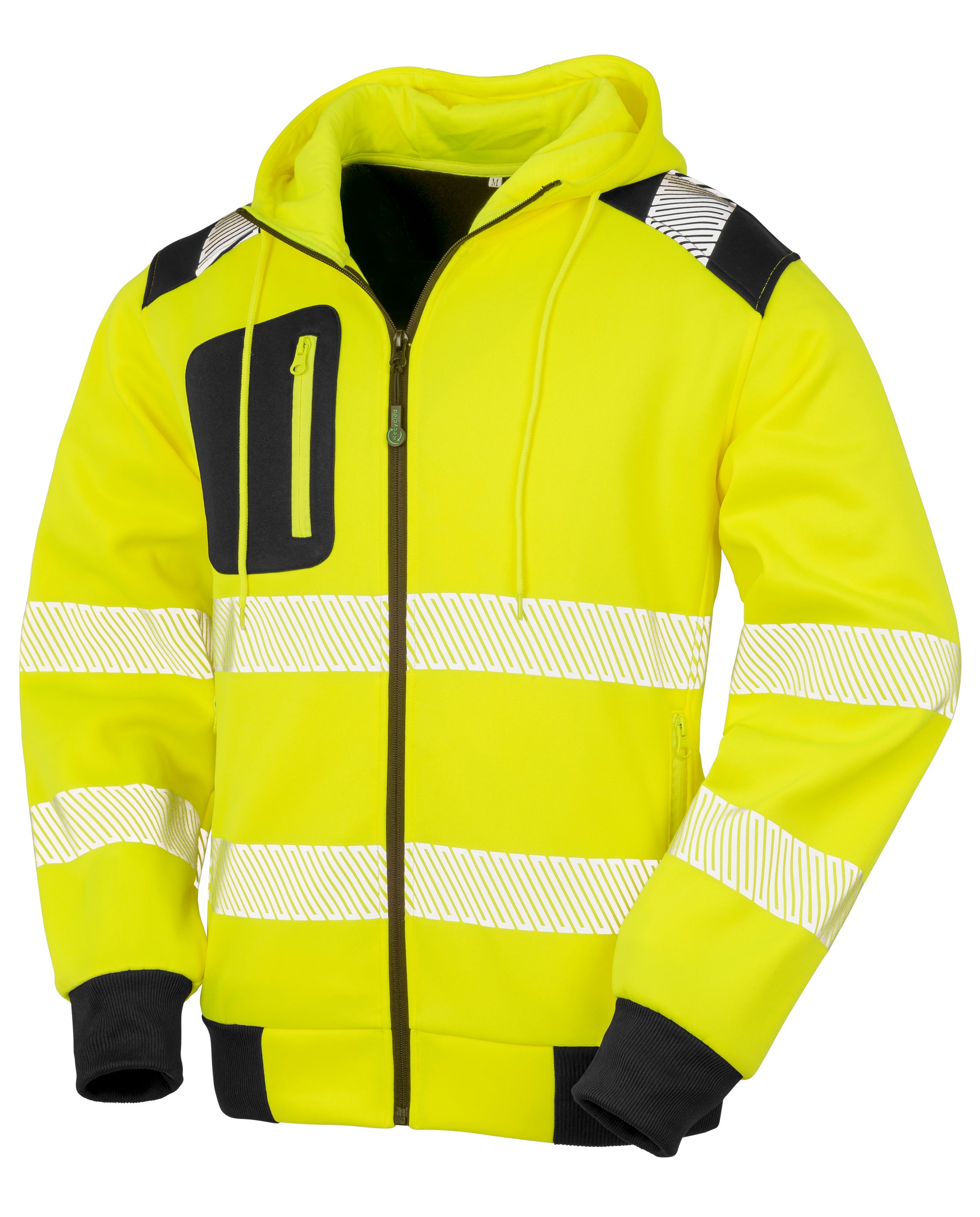 Sudadera de seguridad de alta visibilidad con capucha y cremallera de poliéster reciclado | R503X