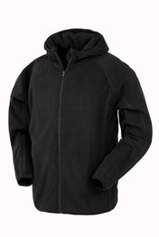 Mikrofleece-Kapuzenjacke aus recyceltem Polyester mit durchgehendem Reißverschluss | R906X