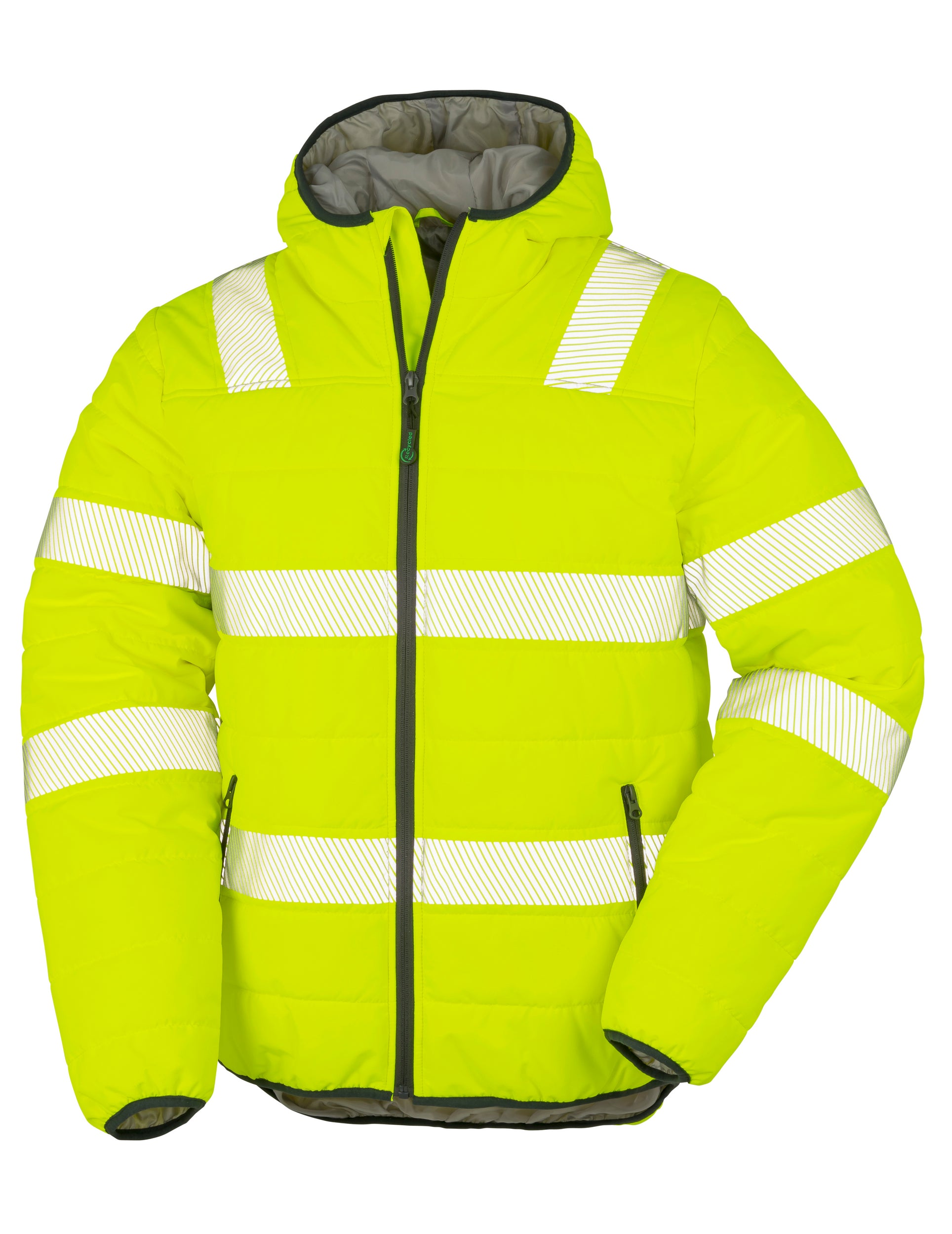 Chaqueta de seguridad acolchada con capucha de poliéster ripstop reciclado | R500X