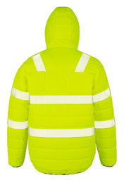 Chaqueta de seguridad acolchada con capucha de poliéster ripstop reciclado | R500X