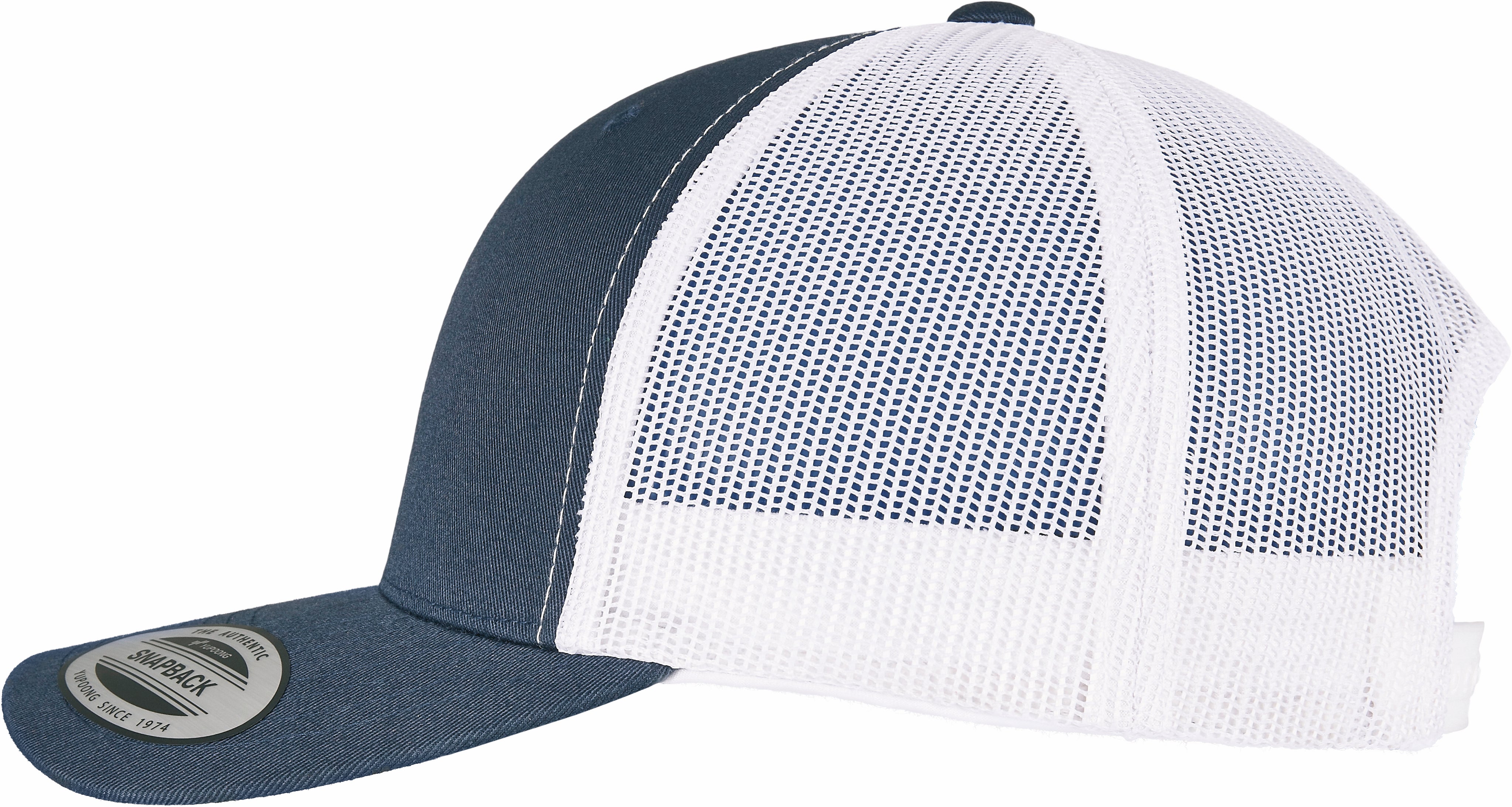 Two-Tone Retro Trucker Cap in Cotton and Recycled Polyester Mesh | FL6606RT