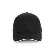 Kappe aus Bio-Baumwolle mit kontrastierendem Sandwich-Schirm - 6 Paneele - KP198