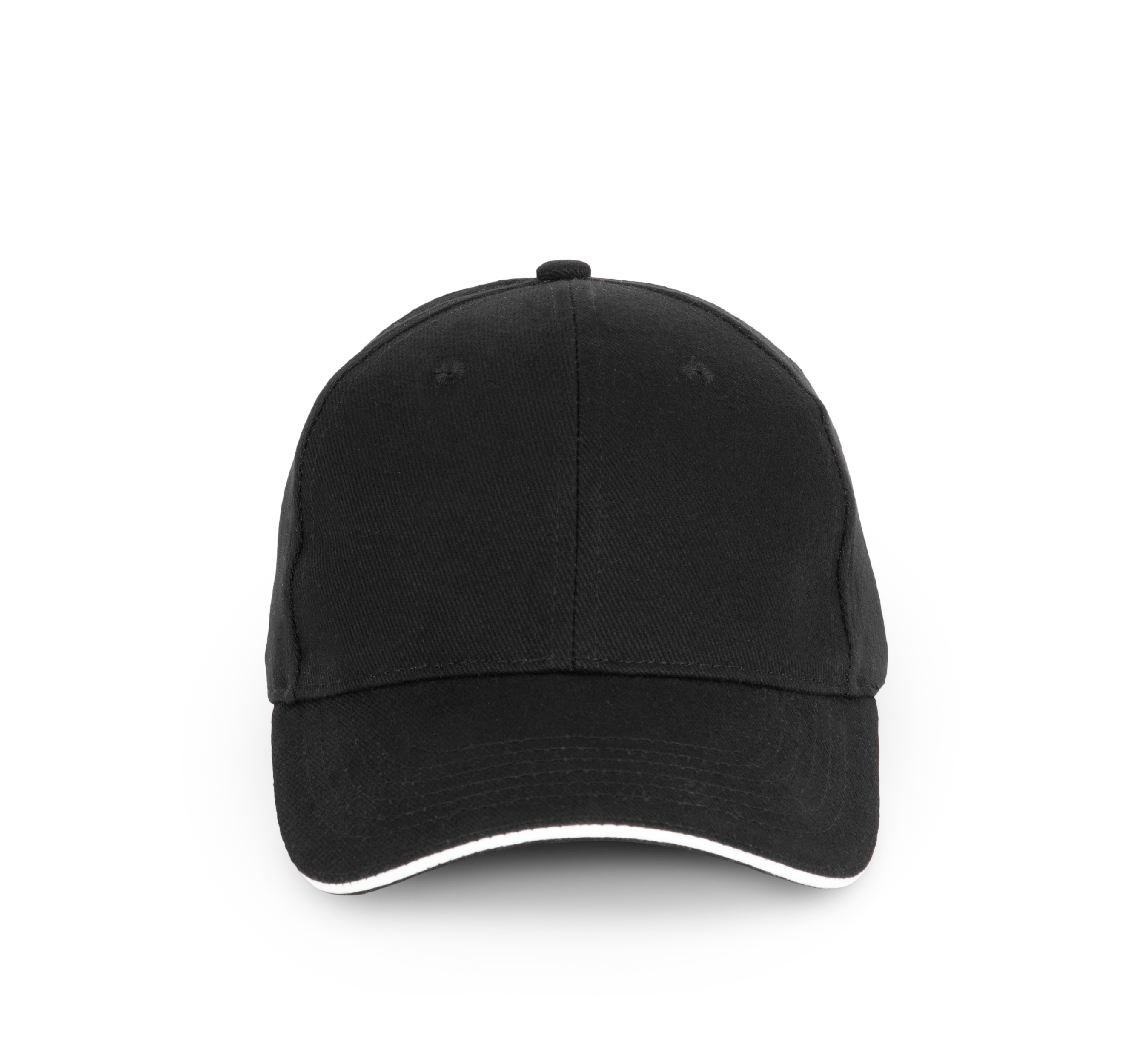 Kappe aus Bio-Baumwolle mit kontrastierendem Sandwich-Schirm - 6 Paneele - KP198