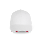 Kappe aus Bio-Baumwolle mit kontrastierendem Sandwich-Schirm - 6 Paneele - KP198