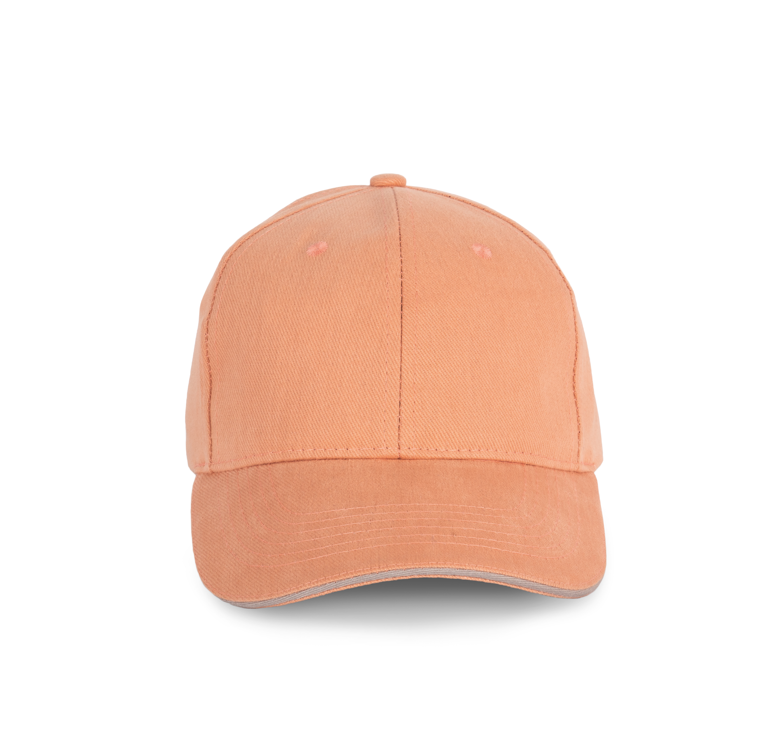 Kappe aus Bio-Baumwolle mit kontrastierendem Sandwich-Schirm - 6 Paneele - KP198