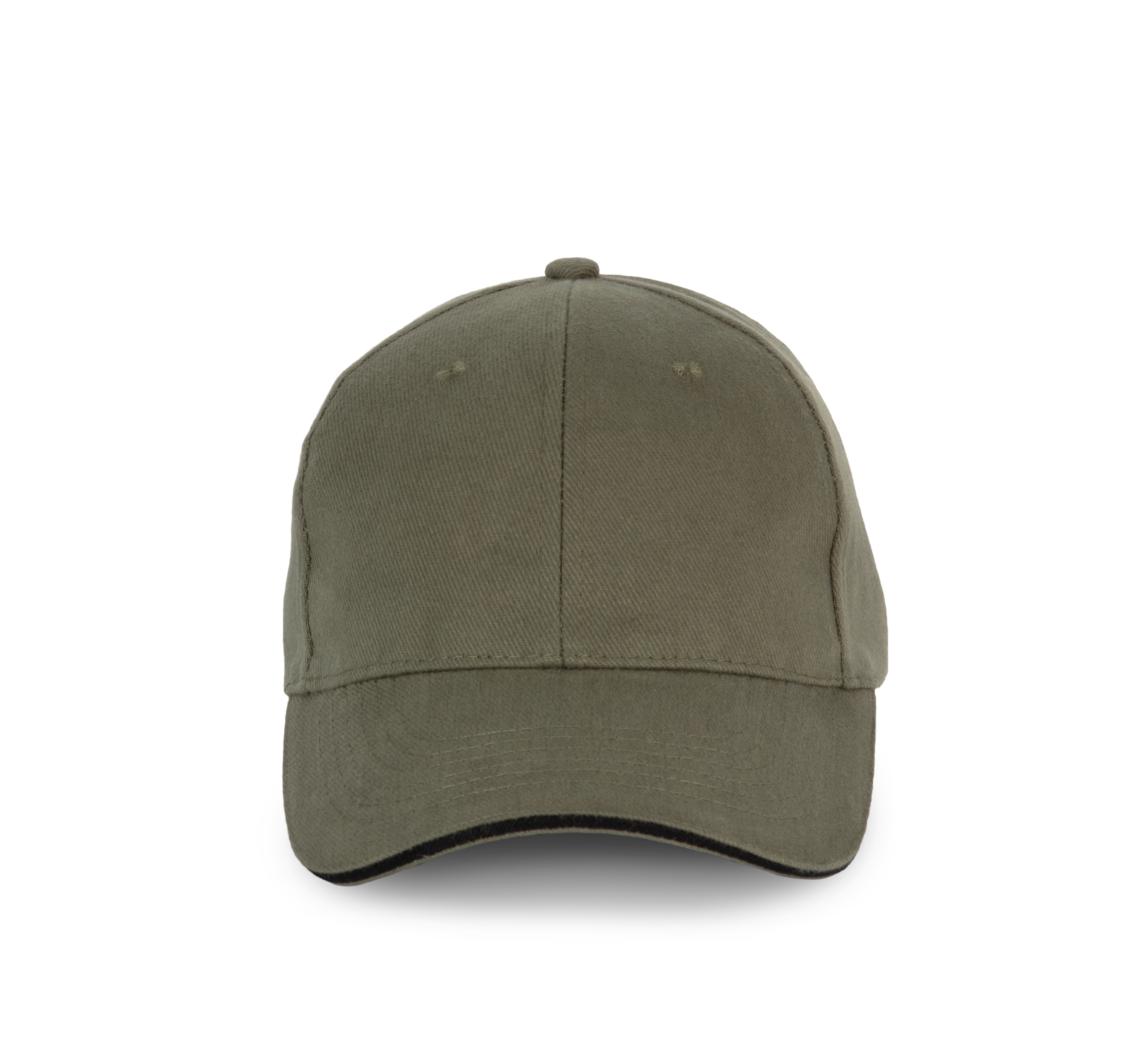 Kappe aus Bio-Baumwolle mit kontrastierendem Sandwich-Schirm - 6 Paneele - KP198