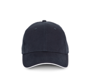 Kappe aus Bio-Baumwolle mit kontrastierendem Sandwich-Schirm - 6 Paneele - KP198