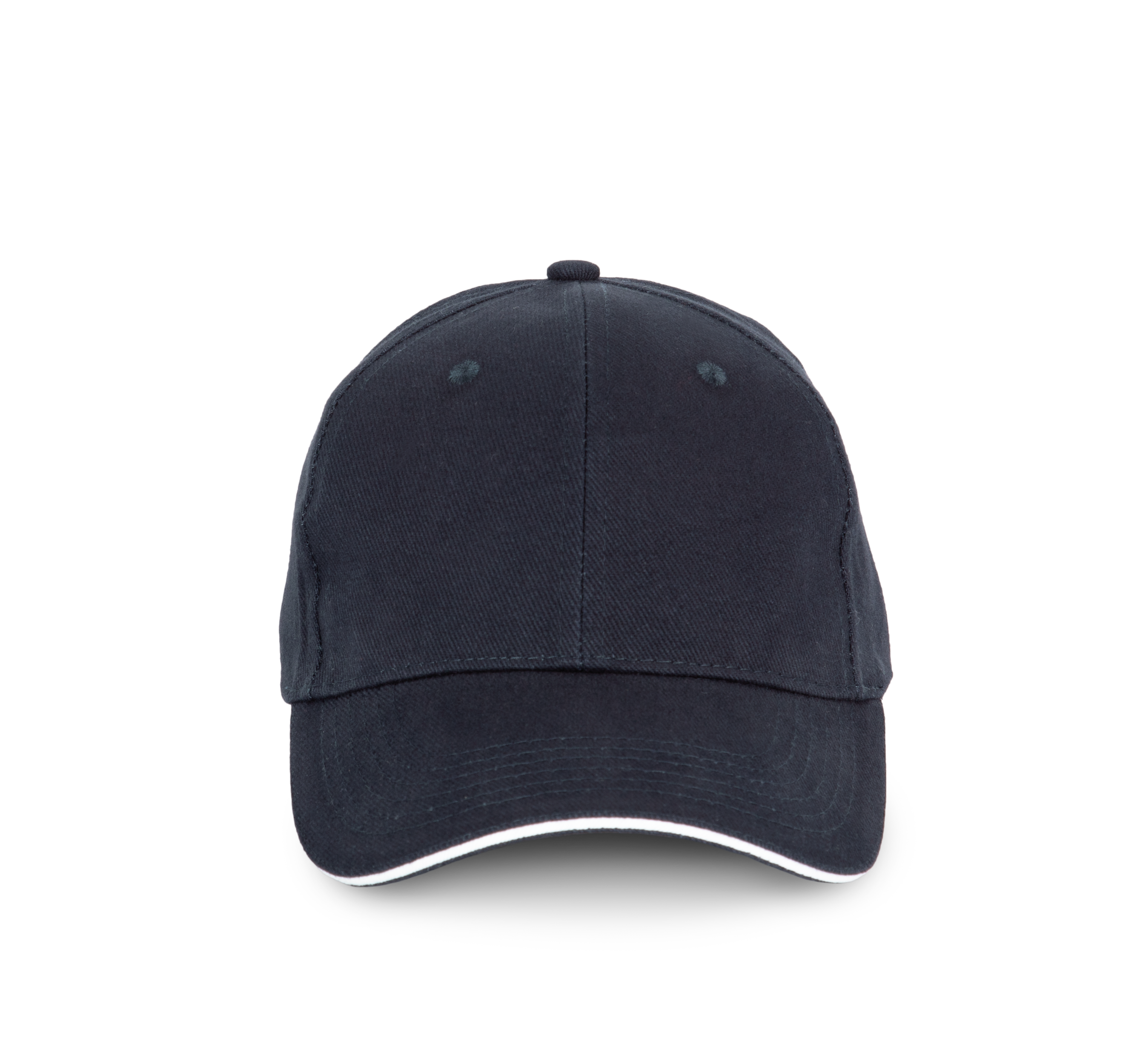 Kappe aus Bio-Baumwolle mit kontrastierendem Sandwich-Schirm - 6 Paneele - KP198