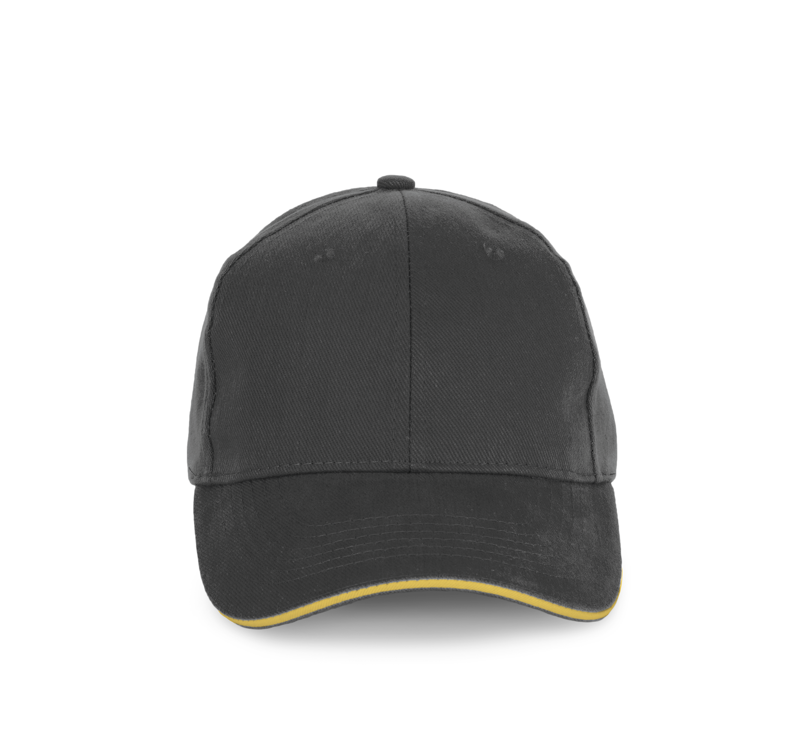 Kappe aus Bio-Baumwolle mit kontrastierendem Sandwich-Schirm - 6 Paneele - KP198