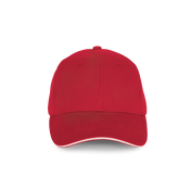 Kappe aus Bio-Baumwolle mit kontrastierendem Sandwich-Schirm - 6 Paneele - KP198