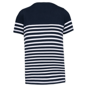 Kinder T-shirt van biologische katoen met ronde hals en zeemansstijl - K3035
