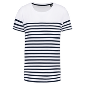 Kinder T-shirt van biologische katoen met ronde hals en zeemansstijl - K3035