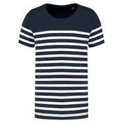Kinder T-shirt van biologische katoen met ronde hals en zeemansstijl - K3035