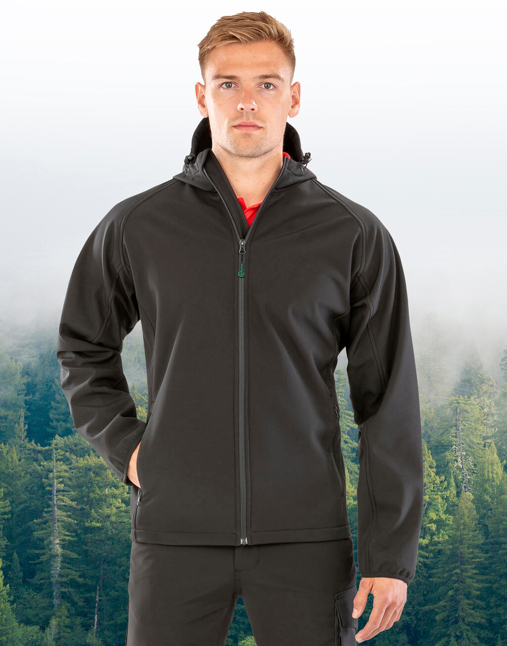 Veste Softshell à Capuche 3 Couches Recyclée pour Hommes - 21433