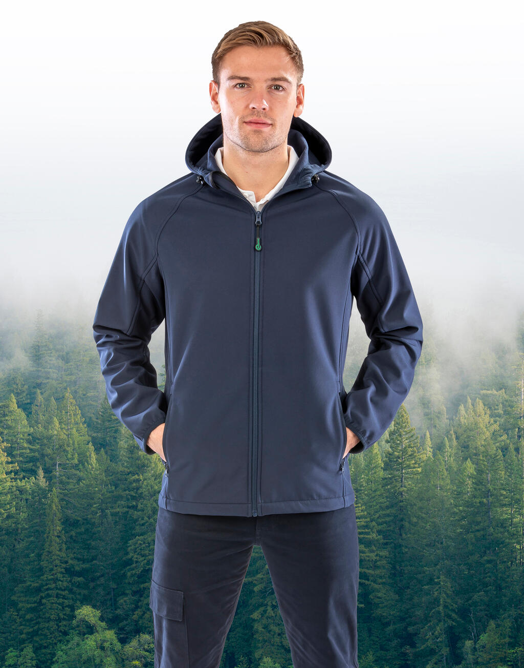 Veste Softshell à Capuche 3 Couches Recyclée pour Hommes - 21433