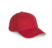 Kappe aus Bio-Baumwolle mit kontrastierendem Sandwich-Schirm - 6 Paneele - KP198