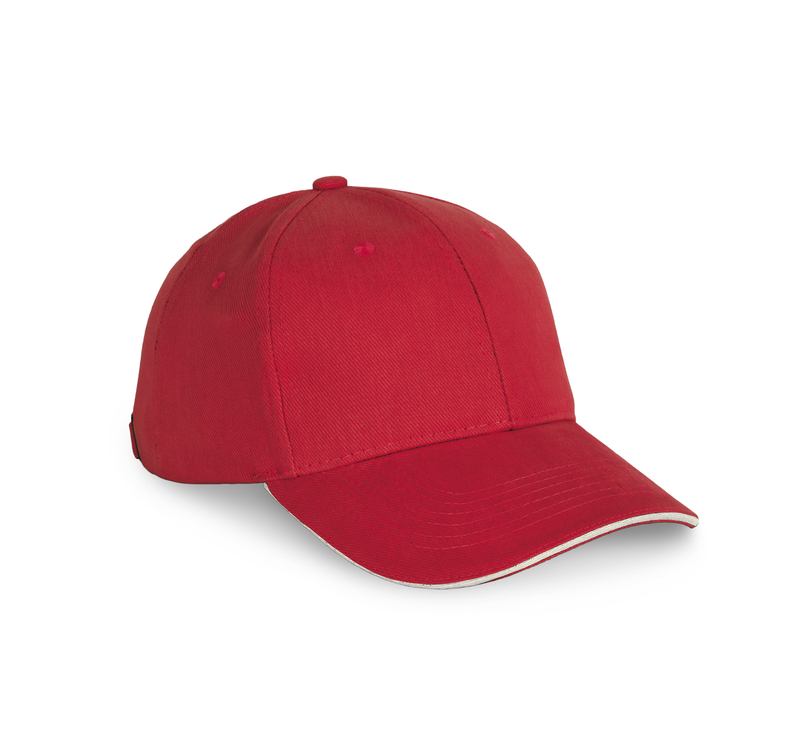 Kappe aus Bio-Baumwolle mit kontrastierendem Sandwich-Schirm - 6 Paneele - KP198