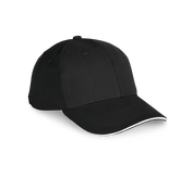 Kappe aus Bio-Baumwolle mit kontrastierendem Sandwich-Schirm - 6 Paneele - KP198