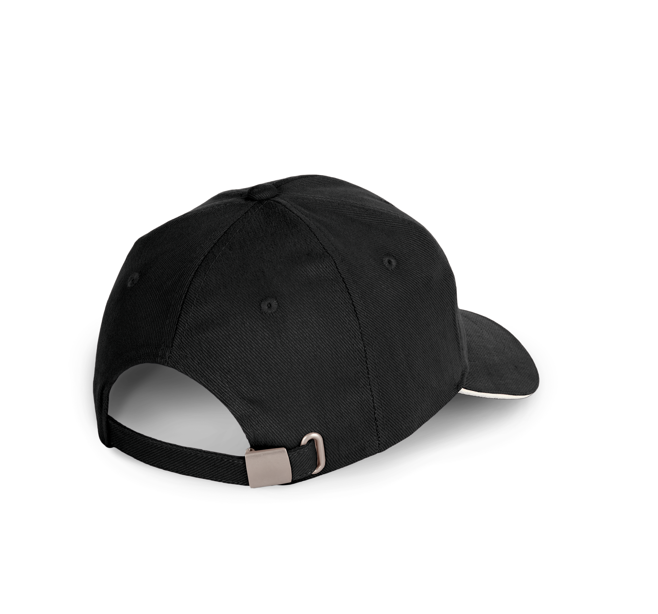 Kappe aus Bio-Baumwolle mit kontrastierendem Sandwich-Schirm - 6 Paneele - KP198