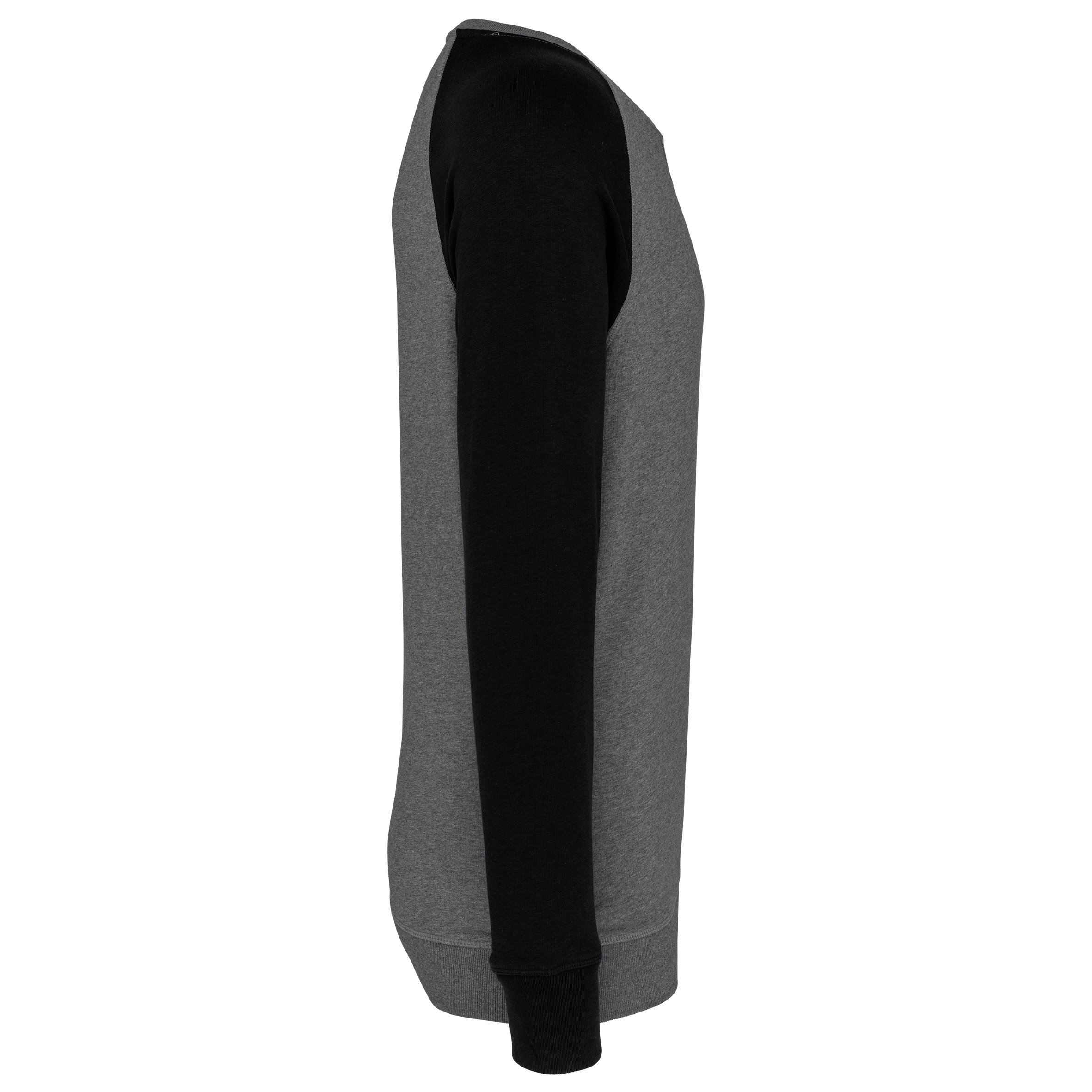 Heren Tweekleurige Organische Ronde Hals Raglanmouw Sweatshirt - K491