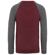 Heren Tweekleurige Organische Ronde Hals Raglanmouw Sweatshirt - K491