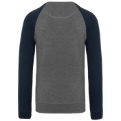 Heren Tweekleurige Organische Ronde Hals Raglanmouw Sweatshirt - K491