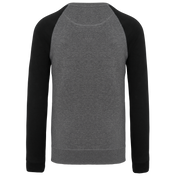 Heren Tweekleurige Organische Ronde Hals Raglanmouw Sweatshirt - K491