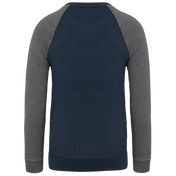 Heren Tweekleurige Organische Ronde Hals Raglanmouw Sweatshirt - K491