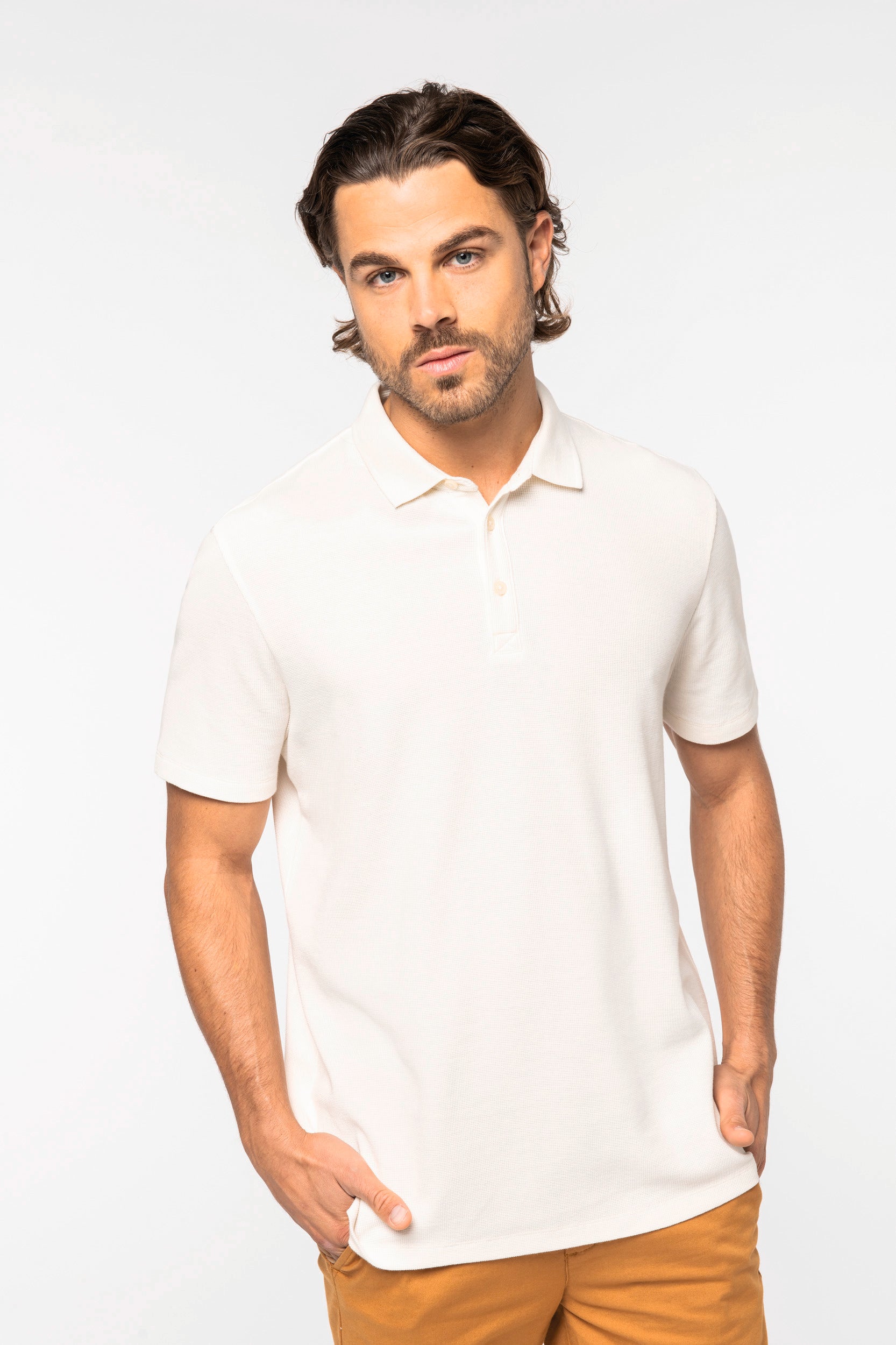 Men's  Waffle-knit Polo Shirt - 200gsm - NS205