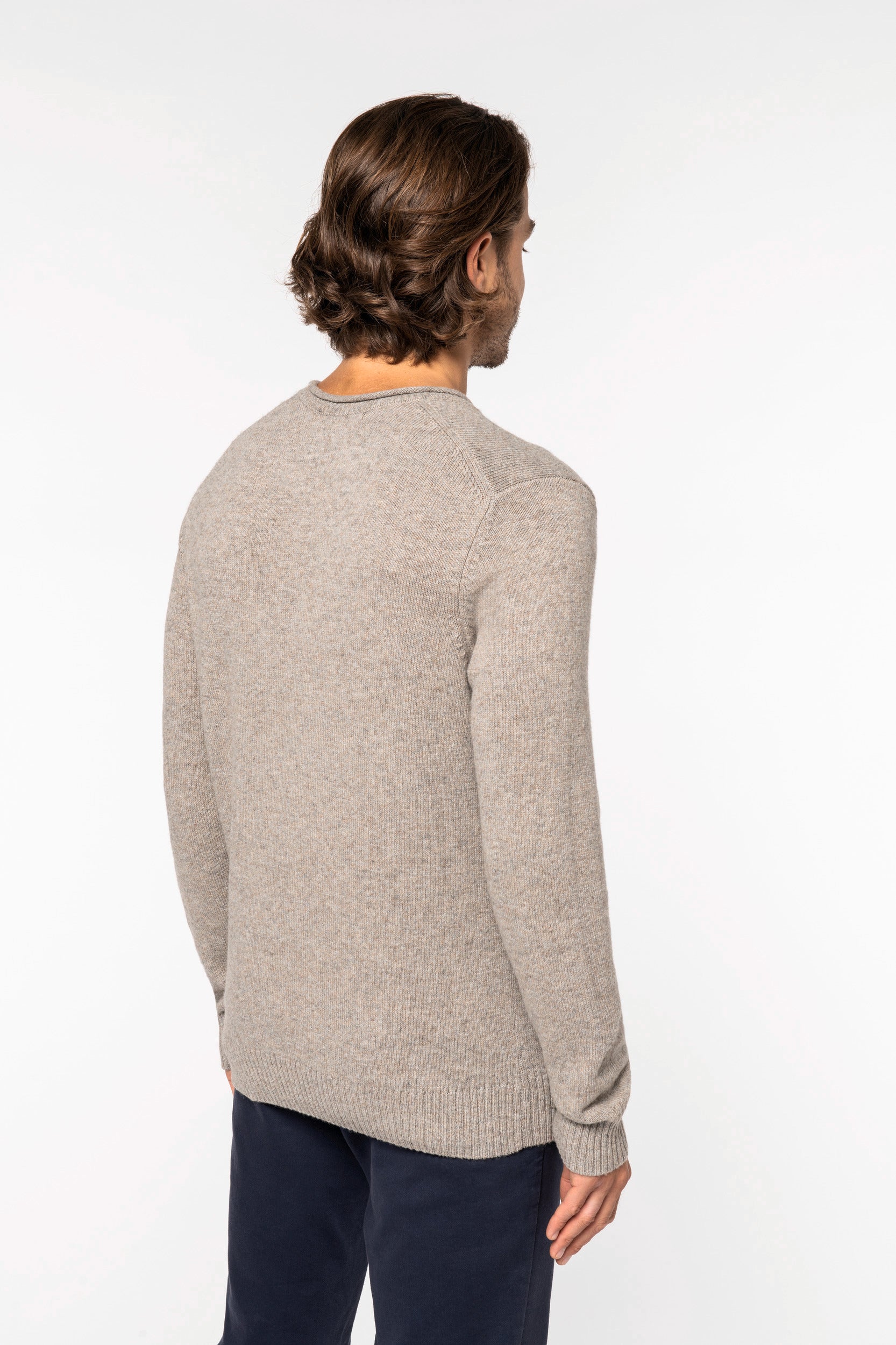 Jersey de lana merino con bordes crudos para hombre - 370 g/m² - NS910