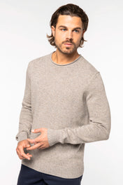 Jersey de lana merino con bordes crudos para hombre - 370 g/m² - NS910