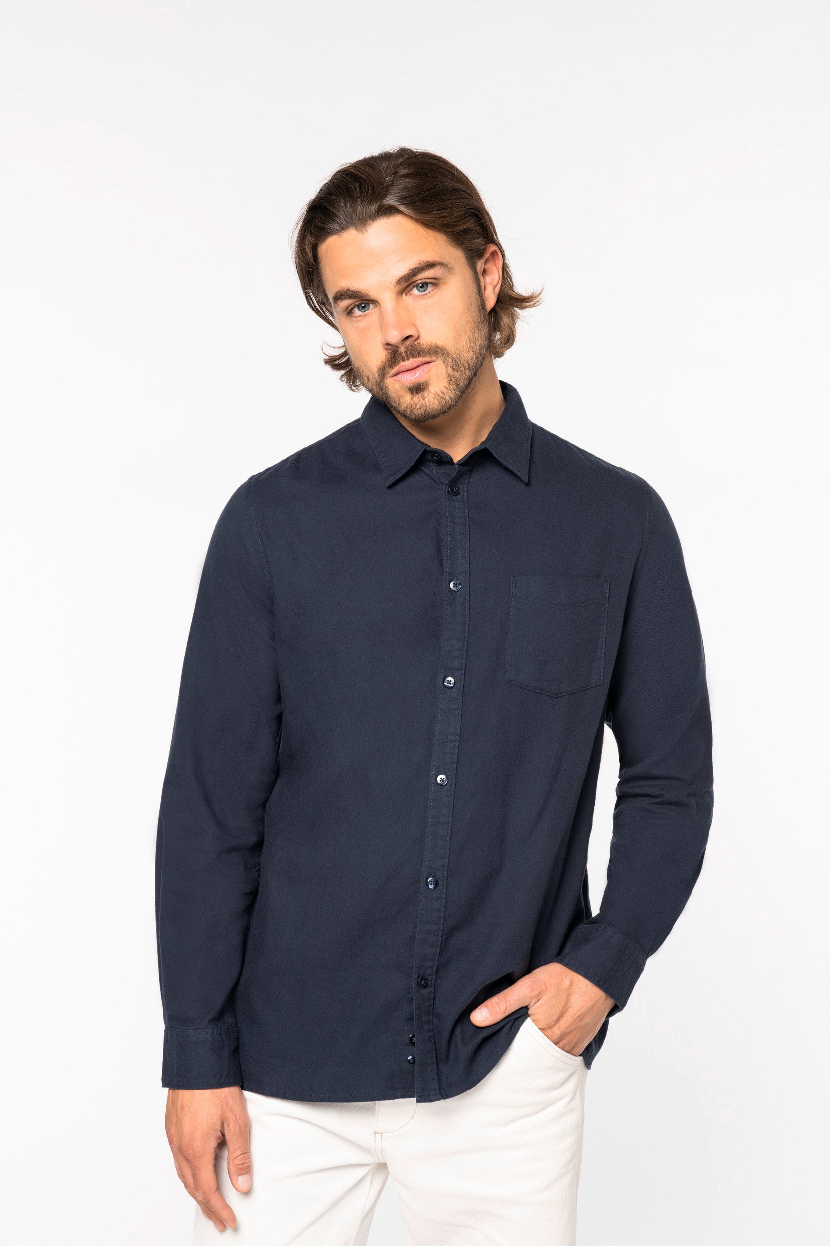 Camisa de franela ecológica para hombre - 170 g/m² - NS520