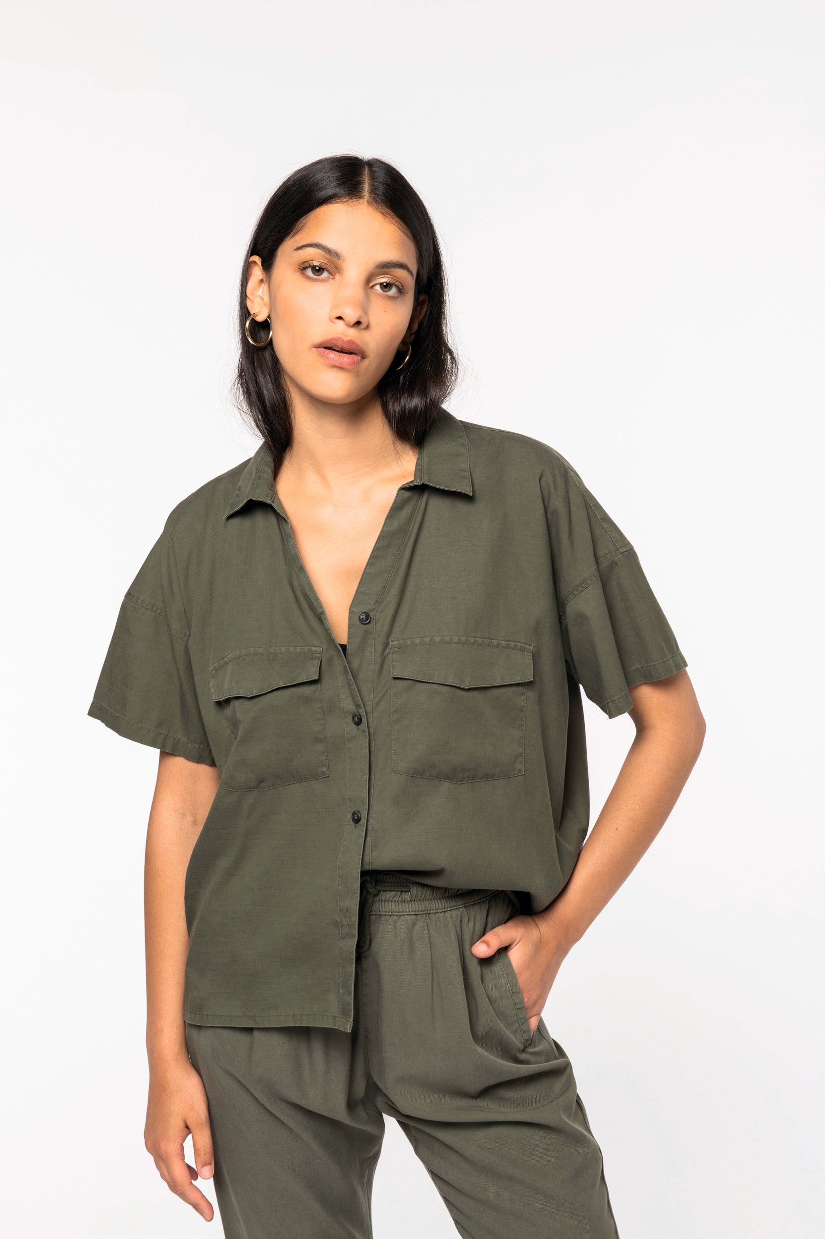 Camisa oversize de mujer con Lyocell Tencel - 125 g/m² - NS514