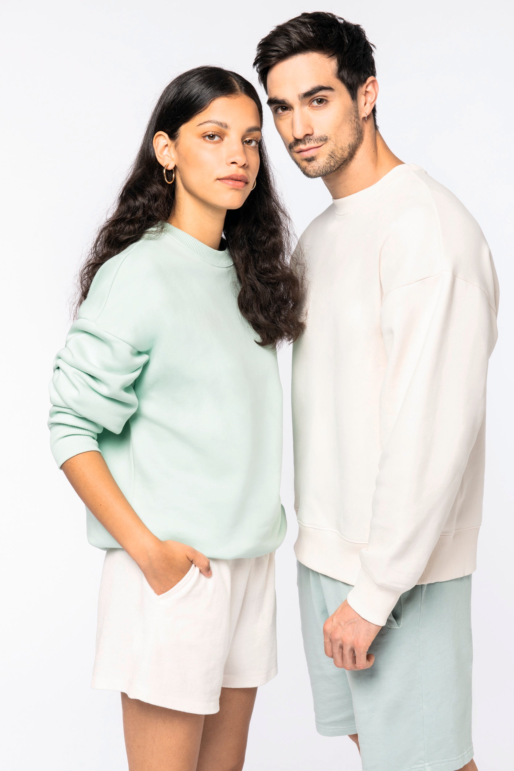 Eco-Verantwoordelijke Oversized Ronde Hals Unisex Sweatshirt - NS407