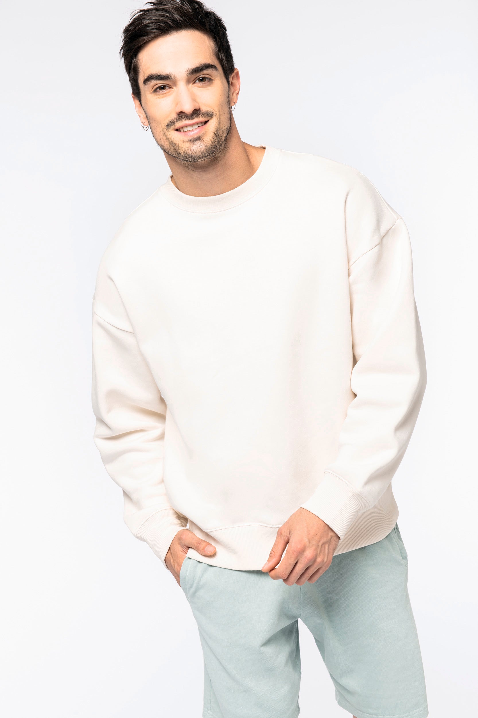 Eco-Responsible Oversized Round Neck Unisex Sweatshirt - NS407