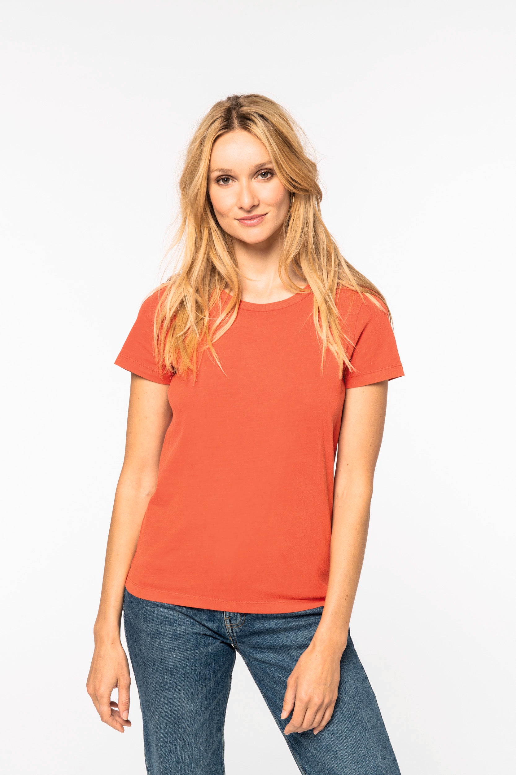 Camiseta descolorida para mujer - 165 g - Corte recto - NS316