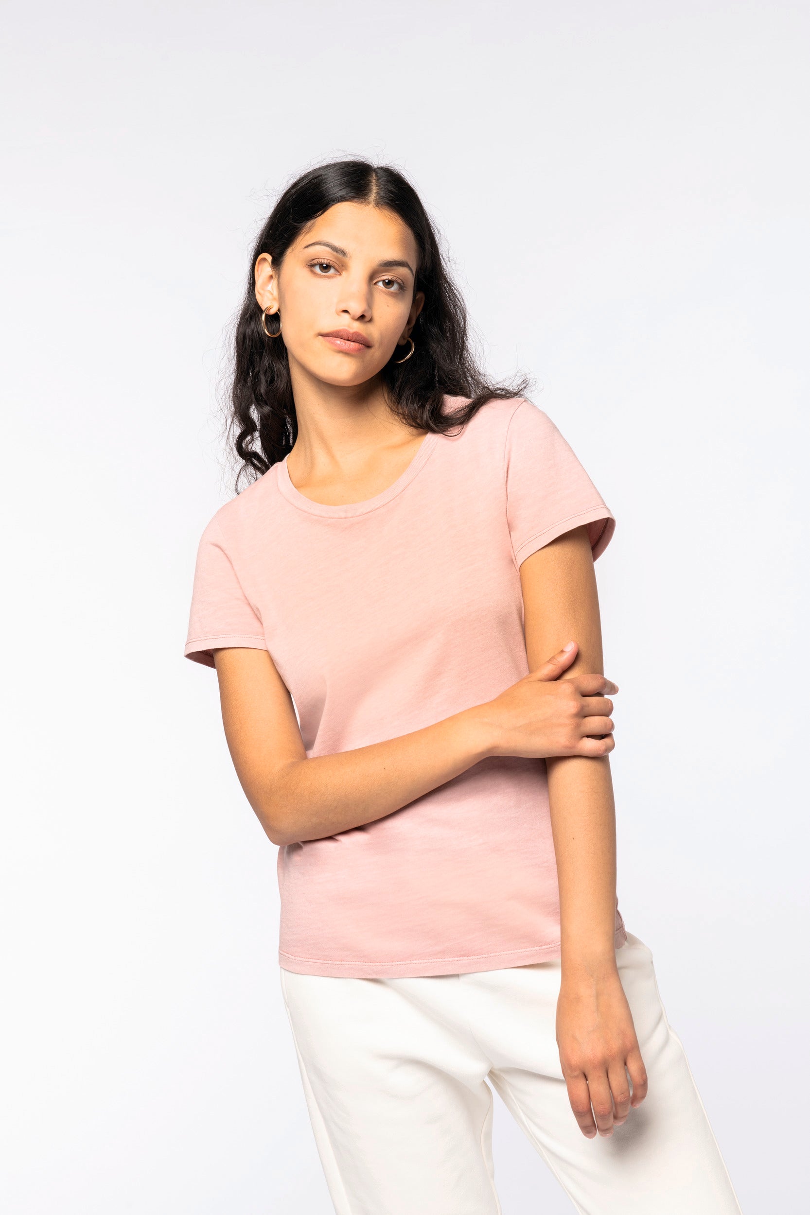 Camiseta descolorida para mujer - 165 g - Corte recto - NS316