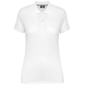 Women's Short-Sleeved Piqué Polo Shirt in Recycled Polyester and Cotton | WK275