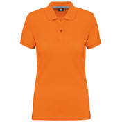 Women's Short-Sleeved Piqué Polo Shirt in Recycled Polyester and Cotton | WK275