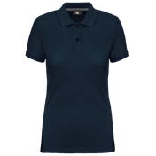 Women's Short-Sleeved Piqué Polo Shirt in Recycled Polyester and Cotton | WK275