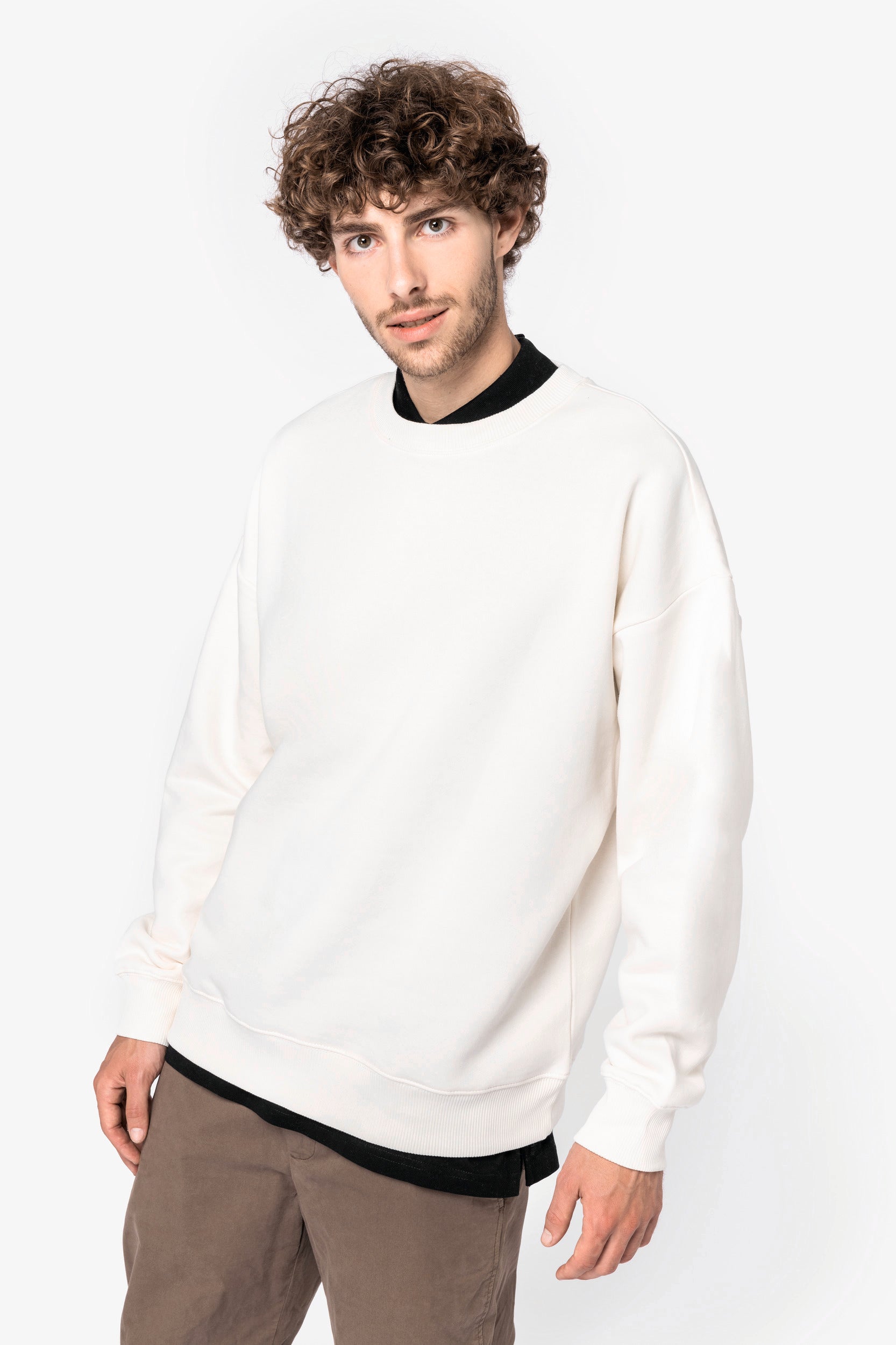 Eco-Verantwoordelijke Oversized Ronde Hals Unisex Sweatshirt - NS407