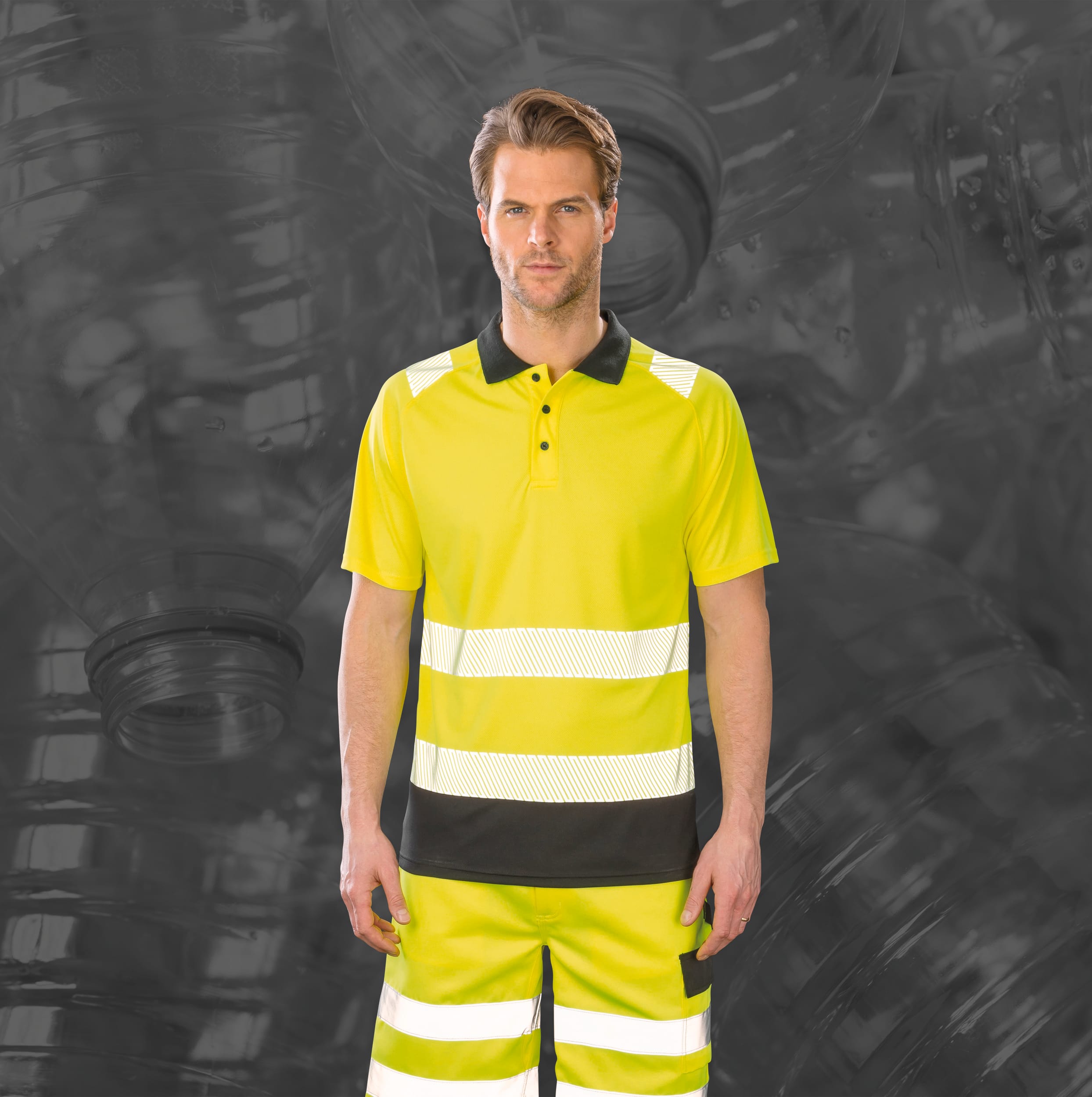 High-visibility veiligheidspolo van gerecycled polyester | R501X