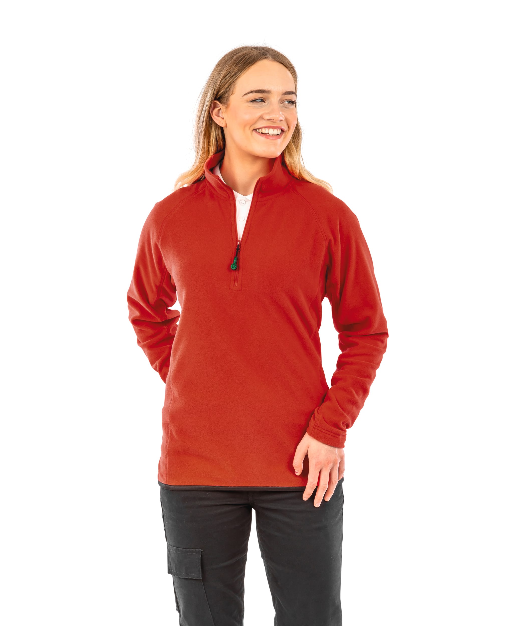 Jersey de micropolar en poliéster reciclado con cuello de cremallera | R905X